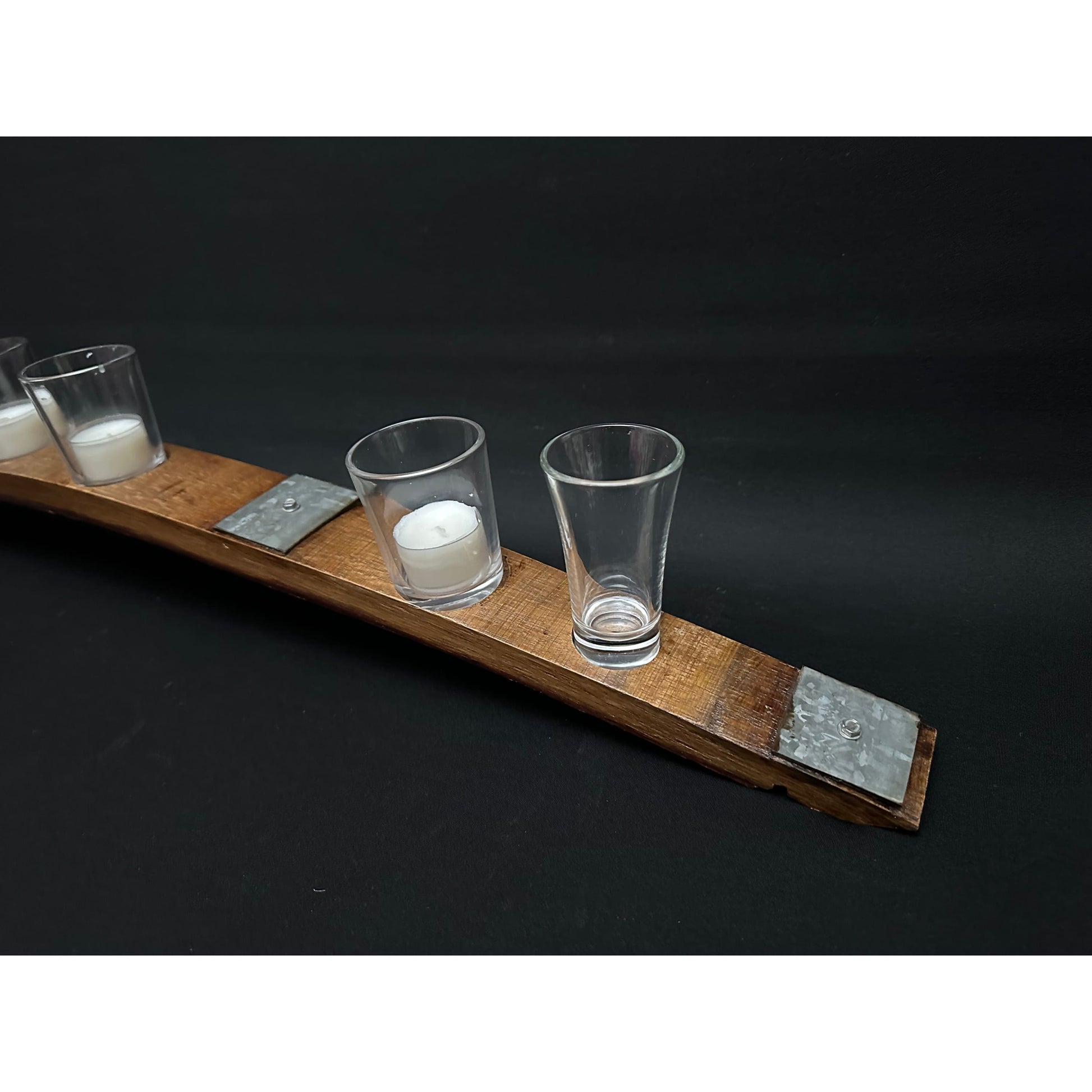 Tealight Candle with Shot Glass | Whiskey Barrel Stave
