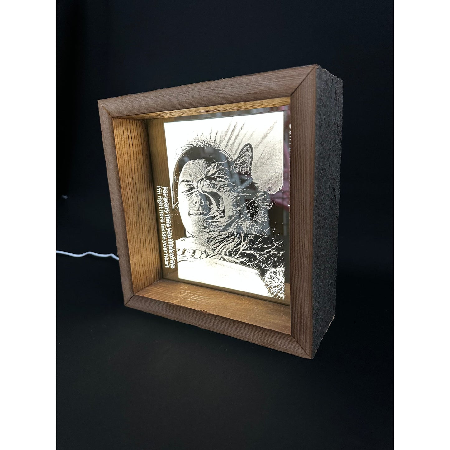 Backlit Reflective Shadow Box | Barnwood