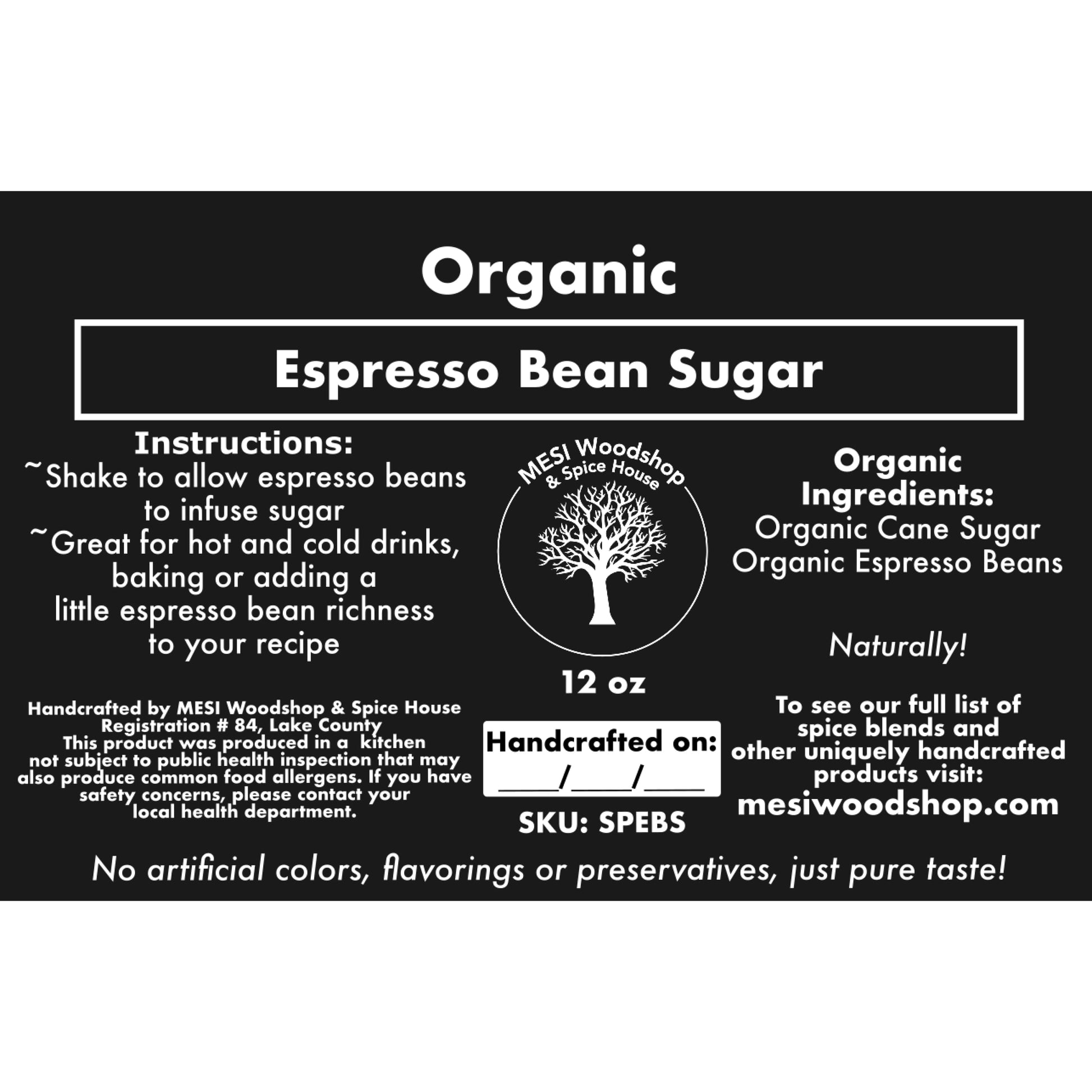 Organic Espresso Bean Sugar