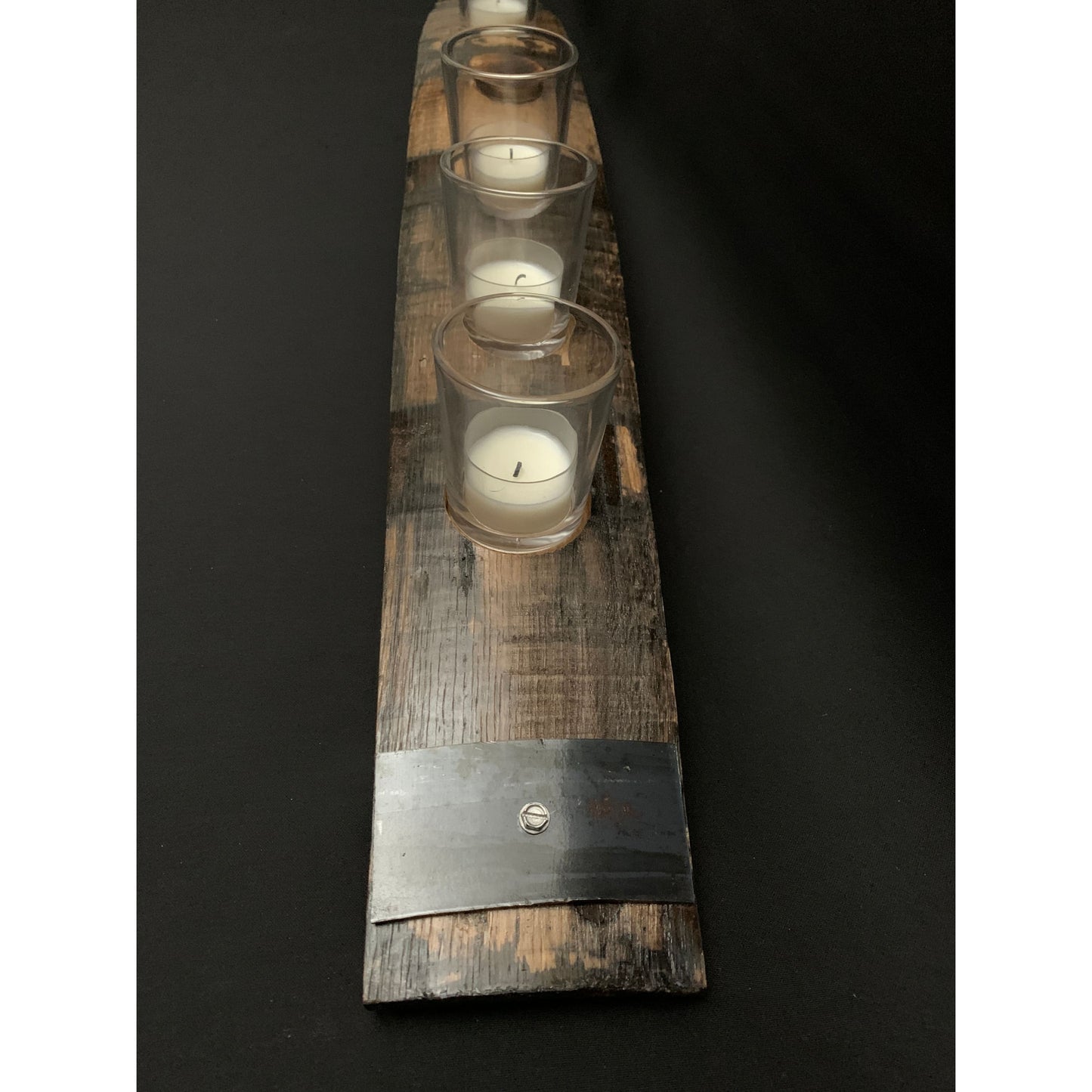Tealight Candle Bung Hole Whiskey Barrel Stave