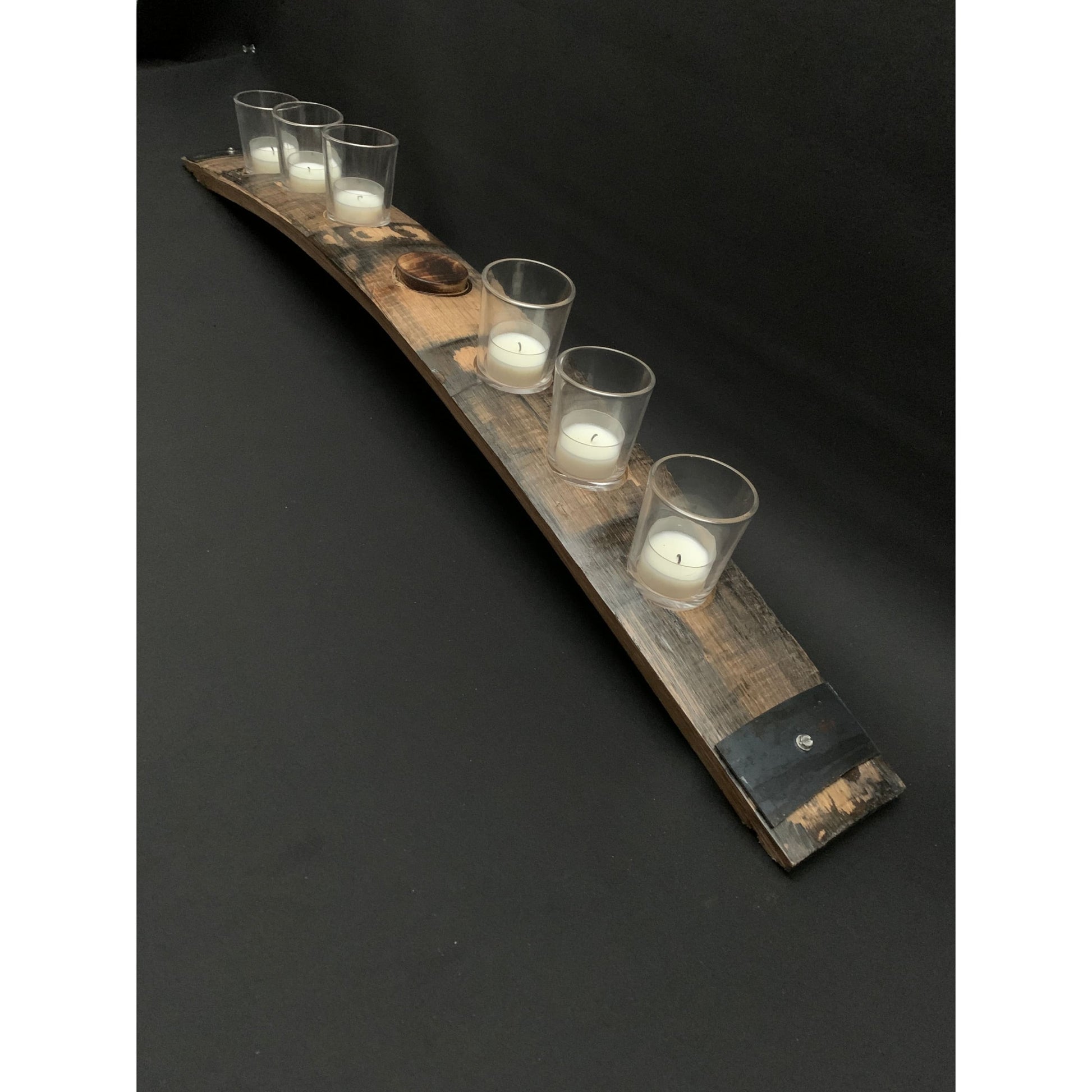 Tealight Candle Bung Hole Whiskey Barrel Stave