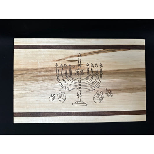 Chanukkah Serving Tray | Non-slip | Hardwood