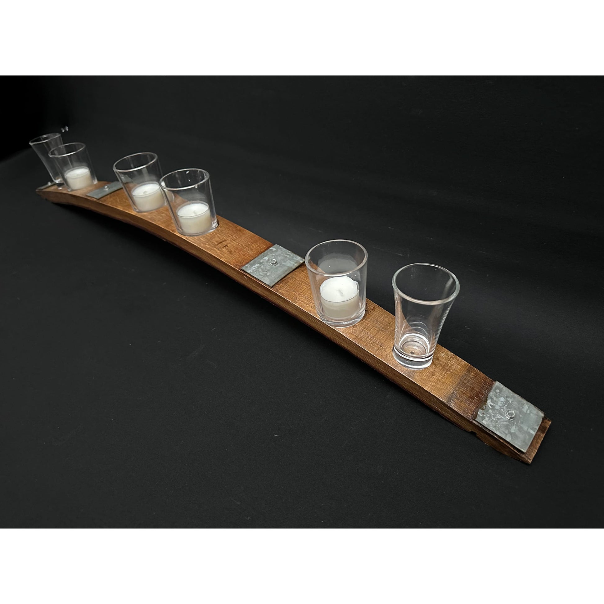 Tealight Candle with Shot Glass | Whiskey Barrel Stave