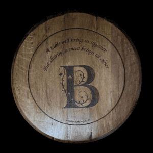 Whiskey Barrel Lid Lazy Susan