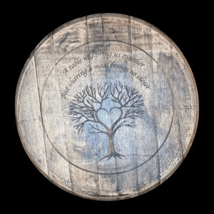 Whiskey Barrel Lid Lazy Susan