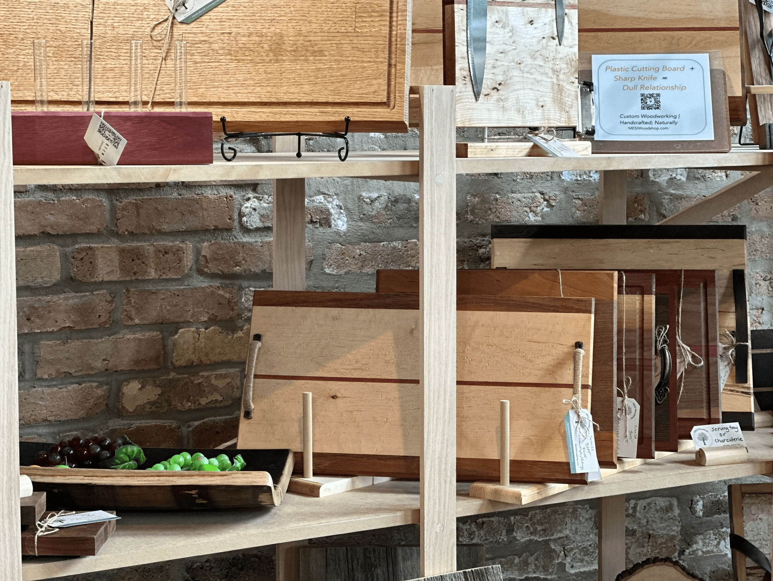 Wooden Cutting Board Display