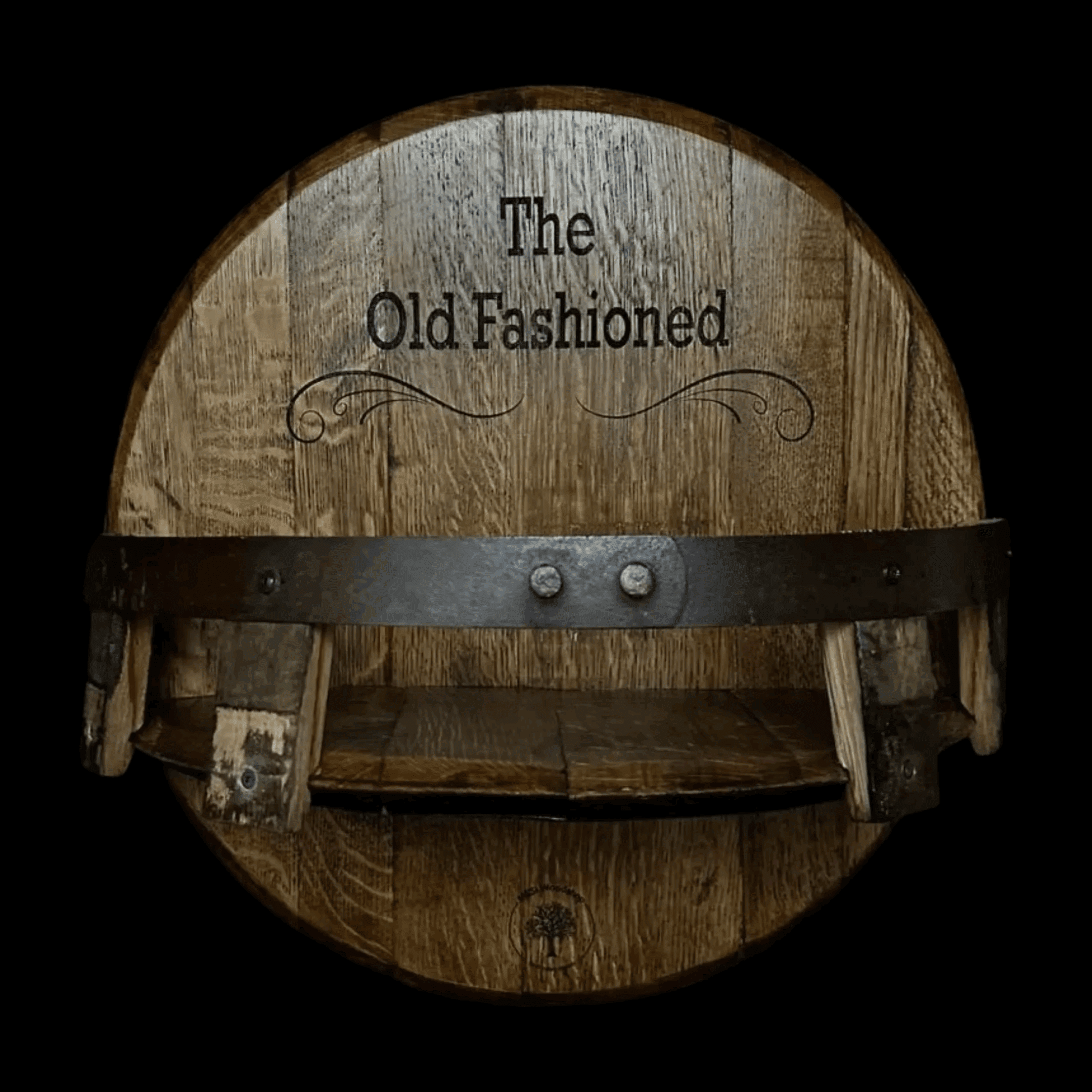 Whiskey Barrel Lid Shelf